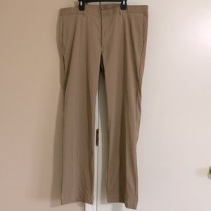 Roundtree & Yorke Performance Khaki Flat Front Pants 36x32